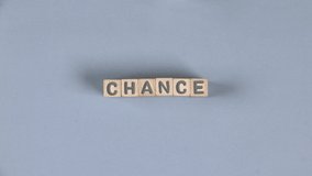 Wooden blocks with Chance sign going to Change. Concept of Success, Growth and Innovation. High quality 4k video