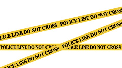 Animated police line do not cross in high resolution
