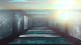 Animation of digital interfaces with data processing over beach and sea at sunset. global communication, digital interface and data networking concept, digitally generated video. - Powered by Shutterstock - Get 15% off with code: PIKWIZARD15