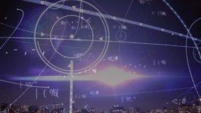 Animation of data processing, with network of connections and white light over city and sky at night. global communication, digital interface and data network concept, digitally generated video. - Powered by Shutterstock - Get 15% off with code: PIKWIZARD15