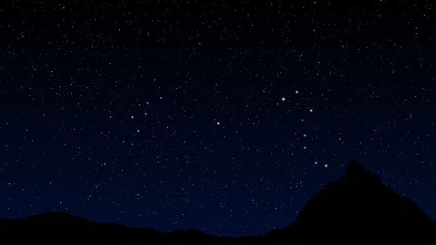 Star chart of the Big Dipper and the Cassiopeia​ constellation rotating around Polaris. | Shutterstock HD Video #1076337680