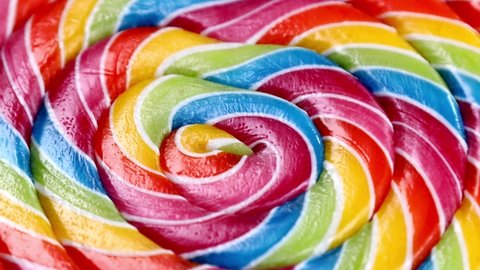 rotating colorful spiral of a Lollipop on a stick. Rotation video