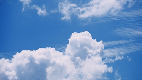 Timelapse Blue Sky White Clouds 4k Stock Footage Video (100% Royalty 