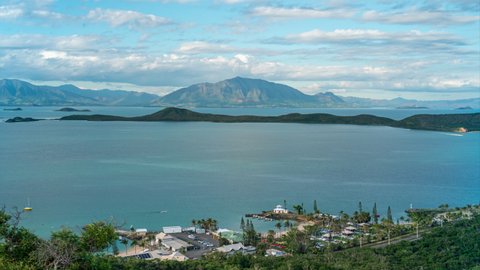 Mont Dore mountain, time lapse view from Ouen Toro hill, Nouméa New Caledonia