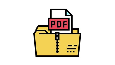 archiving pdf file color icon animation