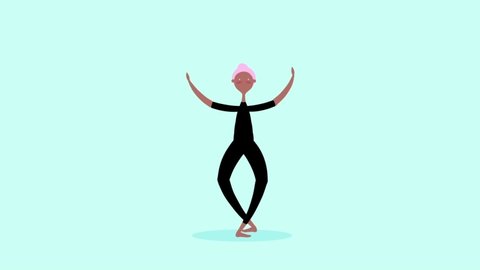 Animated girl doing a pirouette