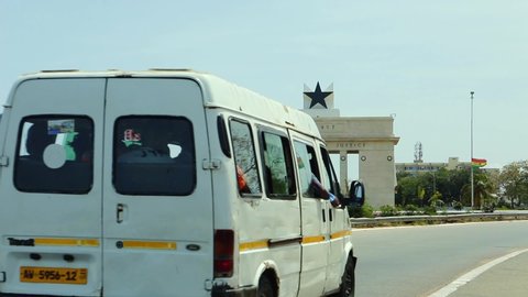 ACCRA,REPUBLIC OF GHANA - APRIL 30,2018:Independence Memorial Arch at Independence Square in the center of Accra
