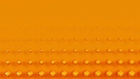 Moving orange cubes on hot background, trendy minimal 3d looping animation, creative geometric pattern with square blocks, surreal bright modern seamless backdrop.