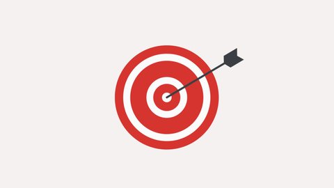 2D Target goal icon. Marketing targeting strategy symbol. Aim target with arrow sign. Archery or goal strategy. The colorful icon in the circle button. Marketing icon. animated goal target icon.