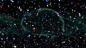 Animation of blue red and white confetti over digital human brain on black background. patriotism and celebration concept digitally generated video. - Powered by Shutterstock - Get 15% off with code: PIKWIZARD15