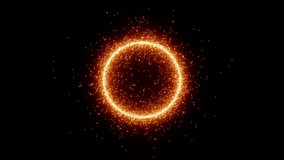 Bright flying sparks of particles, spinning in a circle. For logo and title placement, event, concert, presentation, site. Video animation Ultra HD  - Powered by Shutterstock - Get 15% off with code: PIKWIZARD15