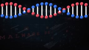 Animation of dna strand, online security padlock and cyber attack warning. global internet security, data processing, digital interface and technology concept digitally generated video. - Powered by Shutterstock - Get 15% off with code: PIKWIZARD15