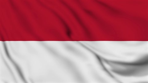 Indonesian flag waving footage Full 4K. Realistic Indonesian Flag background. Indonesia Flag Looping Closeup Full 4K 3840x2160 footage. Indonesian country flags Full 4K. 17 August 1945