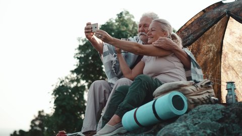 Grandparents campers send family video messages from the mountain