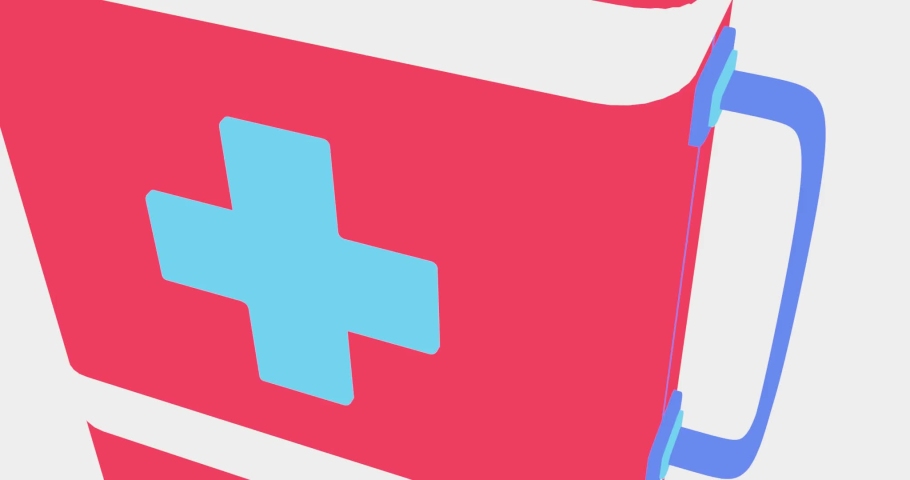 First aid kit, Video is a 2D style - 3D animation | Shutterstock HD Video #1076517701