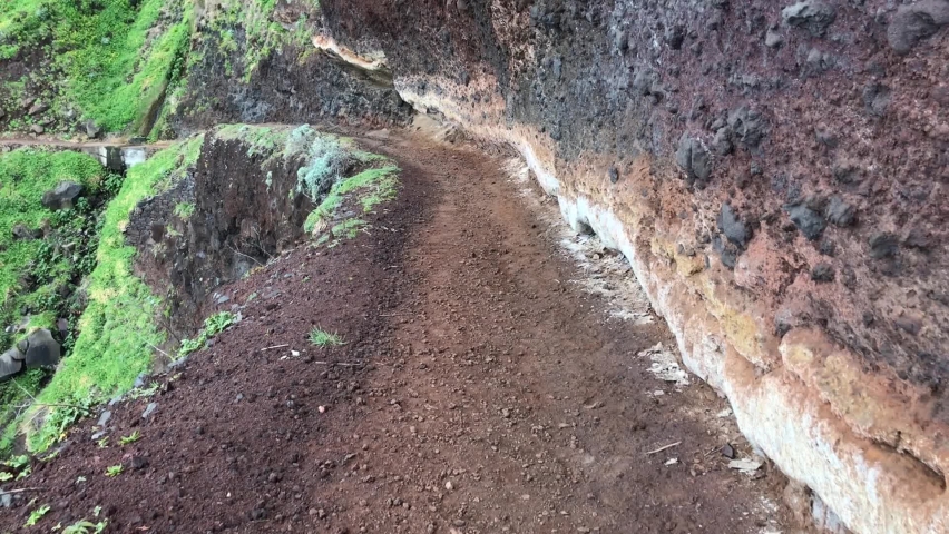 Ruins of St. George path and Hike in Madeira on a Sunny Day - Ruínas de São Jorge handheld