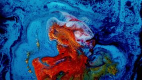 Chemical reaction of paints. Creative ebru background with abstract acrylic color painted waves. Beautiful marbling texture. Handmade marble surface. - Powered by Shutterstock - Get 15% off with code: PIKWIZARD15