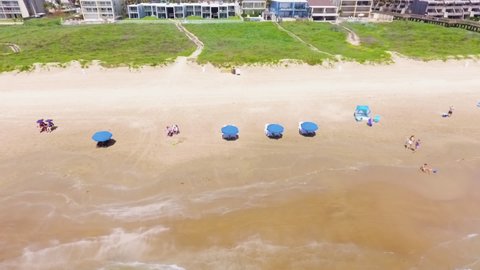 Aerial of South Padre Island, TX. In the southernmost tip of Texas and a big tourist destination.