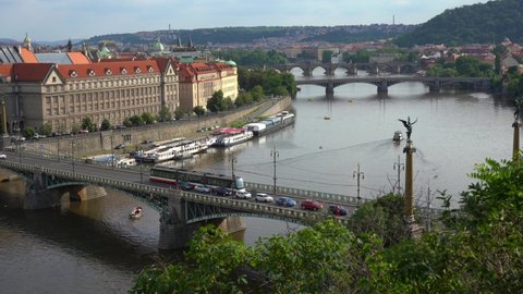view of the vltava river in Prague Czech republic