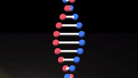 Animation of game start text in metallic pink letters over dna strand spinning. video game, communication and entertainment concept digitally generated video.