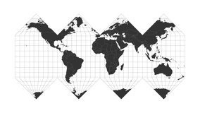 World map. HEALPix projection. Animated projection. Loopable video.