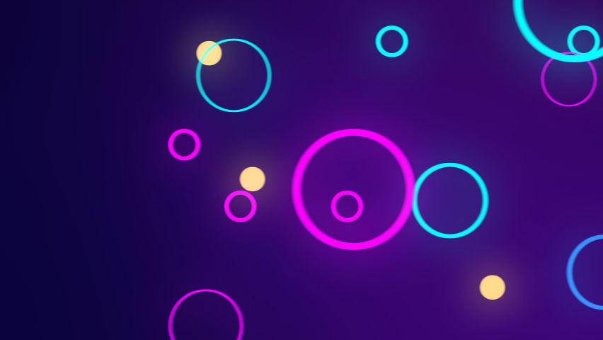 Glowing multi-colored circles move at different speeds at different distances from each other. A vibrant and dynamic backdrop for unusual demonstrations and presentations. Looped
 Royalty-Free Stock Footage #1076582801