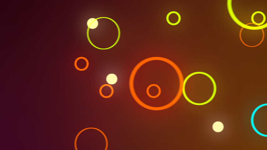 Glowing multi-colored circles move at different speeds at different distances from each other. A vibrant and dynamic backdrop for unusual demonstrations and presentations. Looped
 Royalty-Free Stock Footage #1076582804