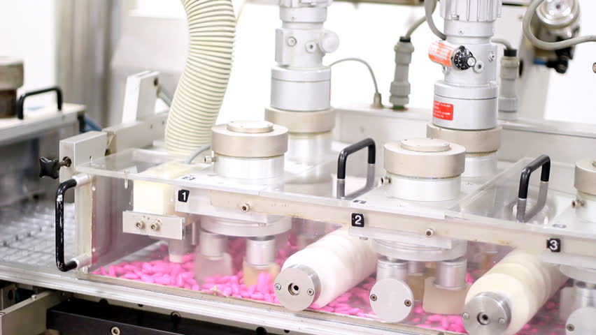Pharmaceutical Drug Production. Production Line Stock Footage Video