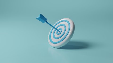 Arrow hit the center of target. Business target achievement concept.3d render