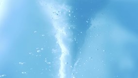 Underwater bubble vortex swirl whirlpool loop. Macro High-speed slow-motion studio shot. Real soap foam whirl on blue template mock-up background as beauty and cleaning product showcase demo template. - Powered by Shutterstock - Get 15% off with code: PIKWIZARD15