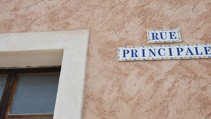 main street in small traditional village in the Provence back country in summer