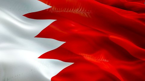 Bahrain flag. National 3d Bahrain flag waving. Sign of seamless Full HD 1920X1080 loop animation. Bahrain flag HD resolution Background. Bahrain flag Closeup 1080p Full HD video for presentation
