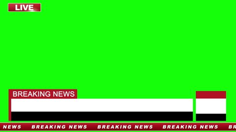 Breaking News - Lower third live breaking news green screen and seamless looping ticker with blank text boxes. 