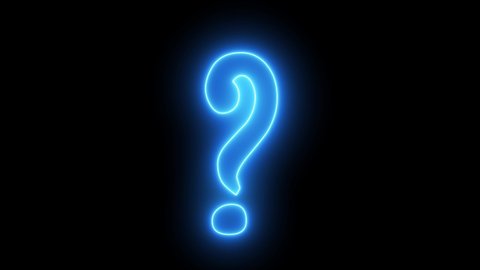 Animated Blue Color Question Mark Glowing Stock Footage Video (100% ...