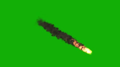 Falling meteor motion graphics with green screen background