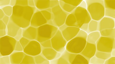 Wave yellow caustics Background. Organic abstract white caustic water liquid ripple texture pattern on a yellow minimalist background. Pure, clean water in the pool.  3D Animation loop. 4K