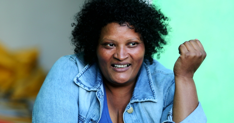 Worried black woman, casual hispanic person having concerns having worry