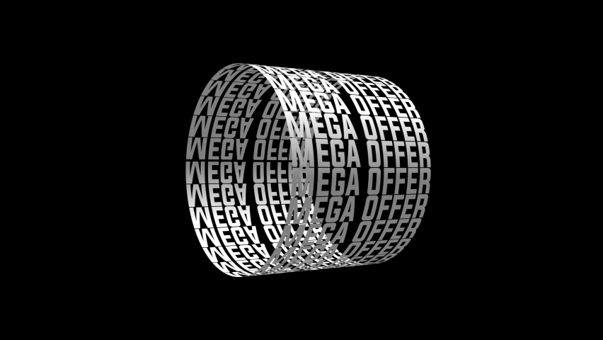 Sale typography. Mega Offer Loop Animation. Advertising Animated Banner. Kinetic Typography Animation. Kinetic Style Mega Offer Background
