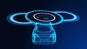 Futuristic HUD self driving vehicle Autonomous High tech screen display design data Animation. Sci Fi, speedometer and statistics panel. Electric car interface, autopilot. Artificial Intelligence. - Powered by Shutterstock - Get 15% off with code: PIKWIZARD15