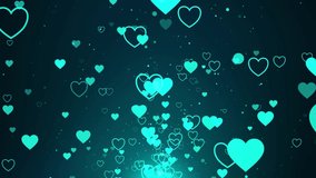 Abstract saint valentines day Neon background. Computer generated seamless loop video frame with flying hearts. Christmas Winter Background. Floating White Dust Particles 4k Seamless loop frame. - Powered by Shutterstock - Get 15% off with code: PIKWIZARD15