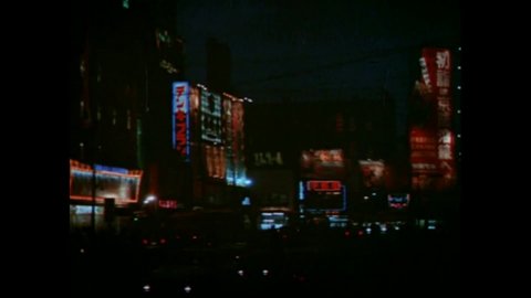 1966 - In this sexploitation movie, neon lights in Sasebo, Japan flash while a narrator talks about sex work in the city.
