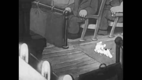 1937 - In this animated film, Betty Boop's dog pretends to get a long with a cat on stage and then fights it backstage.