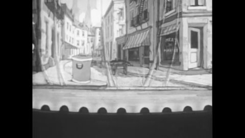 1937 - In this animated film, Betty Boop sings a song on a stage with an urban backdrop.