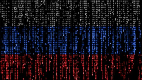 Russian flag - matrix code background