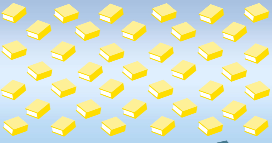 Animation of back to school text over school items icons and blackboard. education, development and learning concept digitally generated video.