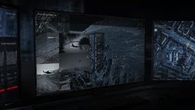 Future military panel using newest spying technology. Future military panel is analyzing the geographical position of the target. Future military panel found multiple enemy helicopters on the ground. - Powered by Shutterstock - Get 15% off with code: PIKWIZARD15