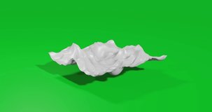 Animation of rotation of a white terrain Simple and complex rotation. Seamless looped 4k animation on green chroma key background