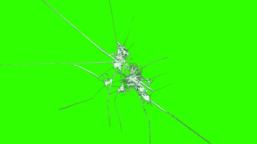 Broken glass animation of several different objects on a green background | Shutterstock HD Video #1076698922