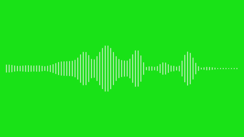 Simple Sound Vibrations Animation, Audio Reaction On Green Screen, Thin White Equalizer Royalty-Free Stock Footage #1076706428