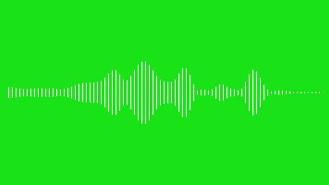 Simple Sound Vibrations Animation, Audio Reaction On Green Screen, Thin White Equalizer